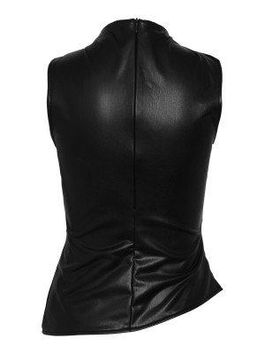 Noisy May NMDANDY PU S/L TOP Black | Freewear NMDANDY PU S/L TOP - www.freewear.nl - Freewear