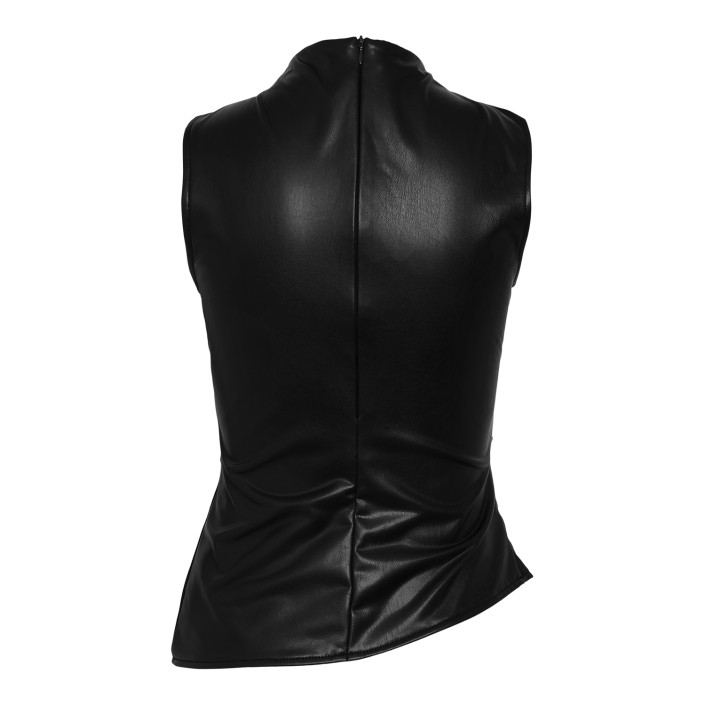 Noisy May NMDANDY PU S/L TOP Black | Freewear NMDANDY PU S/L TOP - www.freewear.nl - Freewear