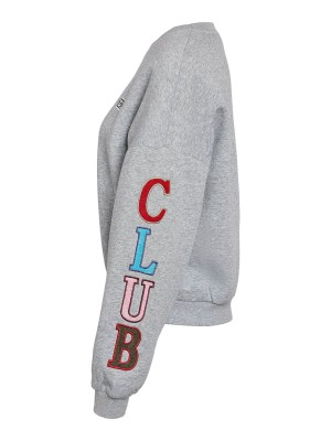 Noisy May NMARYA L/S TEDDY SWEAT Light Grey Melange/REBL CLUB | Freewear NMARYA L/S TEDDY SWEAT - www.freewear.nl - Freewear