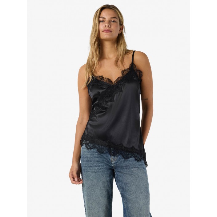 Noisy May NMSOFIE S/L SATIN TOP Black | Freewear NMSOFIE S/L SATIN TOP - www.freewear.nl - Freewear