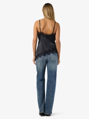 Noisy May NMSOFIE S/L SATIN TOP Black | Freewear NMSOFIE S/L SATIN TOP - www.freewear.nl - Freewear