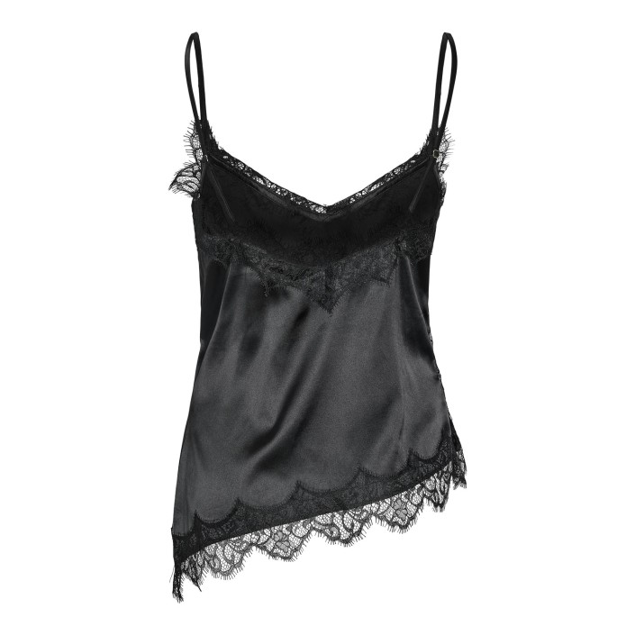 Noisy May NMSOFIE S/L SATIN TOP Black | Freewear NMSOFIE S/L SATIN TOP - www.freewear.nl - Freewear