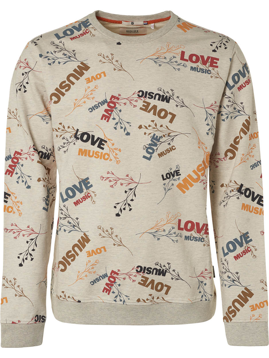 Noize Sweat, r neck, allover print lett ecru mele | Freewear Noize Sweat, r neck Black | Freewear | Freewear