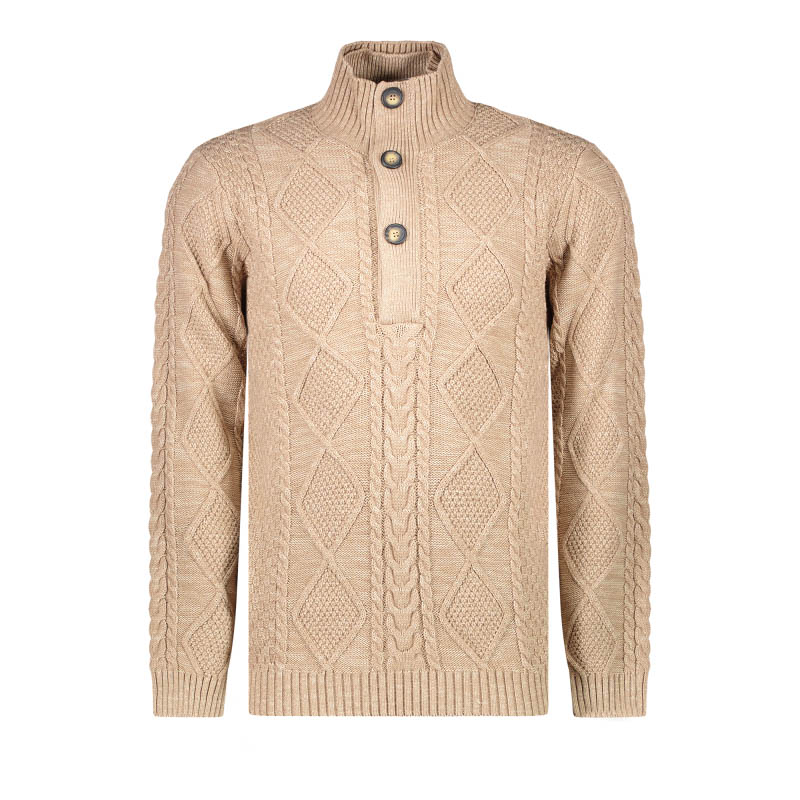 Cars Jeans CRAYS Knit Botton Khaki Heren Trui - Maat M
