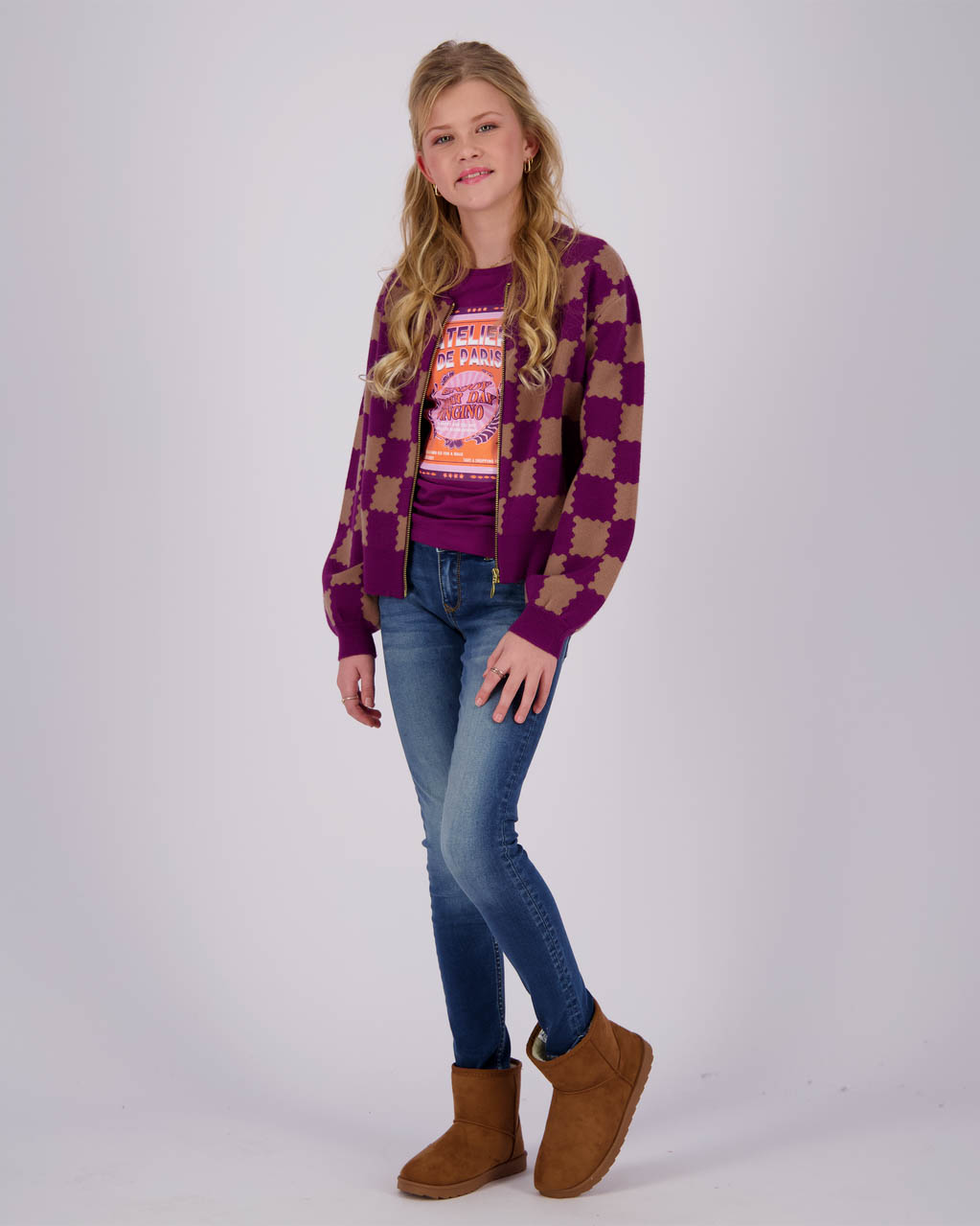 Vingino Maniek Meisjes Vest - Maat 116 - Magic purple