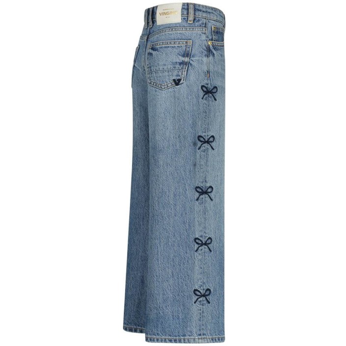 Vingino Cassie Bow Jeans pant Blue Vintage | Freewear Cassie Bow Jeans pant - www.freewear.nl - Freewear