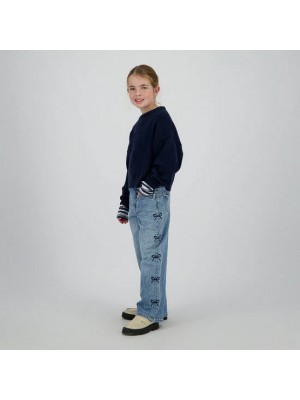 Vingino Cassie Bow Jeans pant Blue Vintage | Freewear Cassie Bow Jeans pant - www.freewear.nl - Freewear