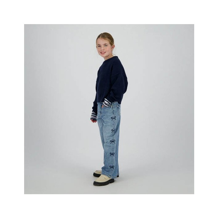 Vingino Cassie Bow Jeans pant Blue Vintage | Freewear Cassie Bow Jeans pant - www.freewear.nl - Freewear