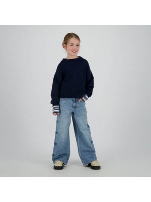 Vingino Cassie Bow Jeans pant Blue Vintage | Freewear Cassie Bow Jeans pant - www.freewear.nl - Freewear