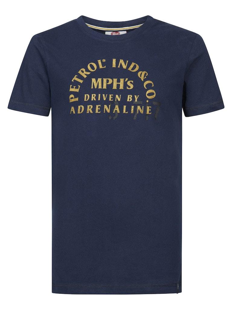Petrol Industries - Jongens Logo T-shirt boys - Blauw - Maat 116