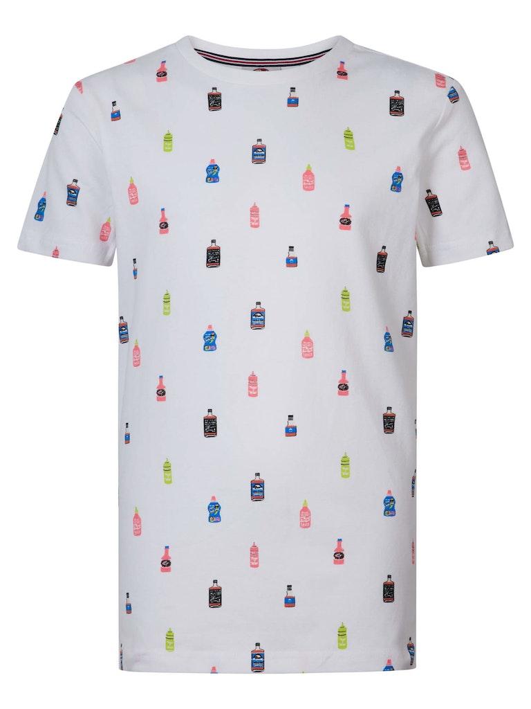 Petrol Industries - Jongens All-over print T-shirt - Wit - Maat 128