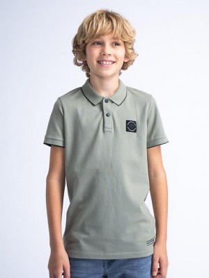 Petrol Industries Boys Polo Short Sleeve Sage Green | Freewear Boys Polo Short Sleeve - www.freewear.nl - Freewear