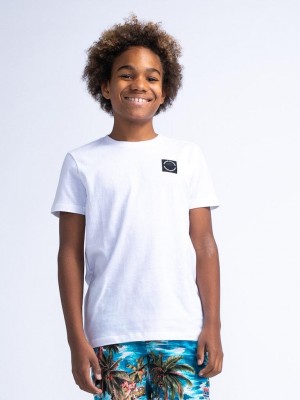 Petrol Industries Boys T-Shirt SS Round Neck Bright White | Freewear Boys T-Shirt SS Round Neck - www.freewear.nl - Freewear