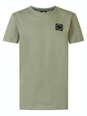 Petrol Industries Boys T-Shirt SS Round Neck Sage Green | Freewear Boys T-Shirt SS Round Neck - www.freewear.nl - Freewear