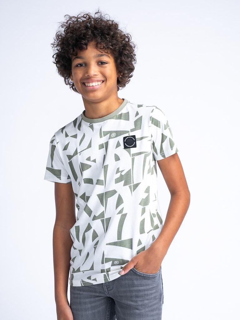 Petrol Industries - Jongens All-over Print T-shirt Maui - Groen - Maat 164