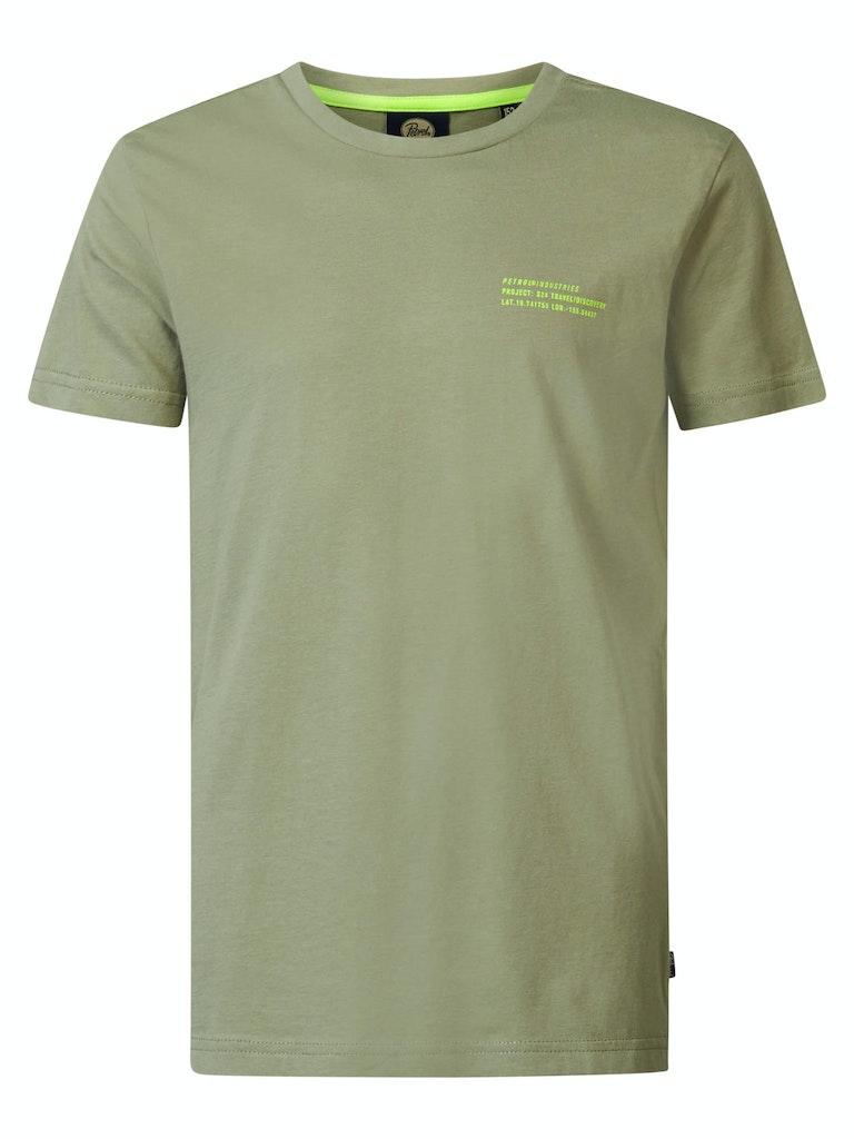 Petrol Industries - Jongens Backprint T-shirt Coraluxe - Groen - Maat 128