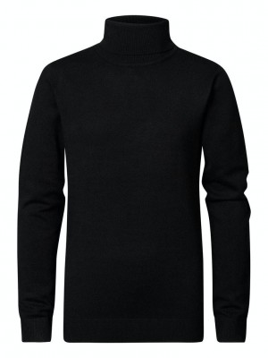 Petrol Industries Boys Knitwear Collar Basic Black | Freewear Boys Knitwear Collar Basic - www.freewear.nl - Freewear