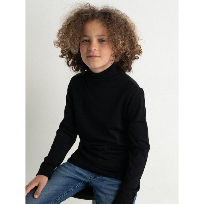 Petrol Industries Boys Knitwear Collar Basic Black | Freewear Boys Knitwear Collar Basic - www.freewear.nl - Freewear