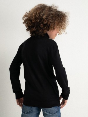 Petrol Industries Boys Knitwear Collar Basic Black | Freewear Boys Knitwear Collar Basic - www.freewear.nl - Freewear