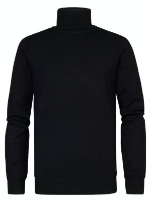 Petrol Industries Boys Knitwear Collar Basic Dark Black | Freewear Boys Knitwear Collar Basic - www.freewear.nl - Freewear