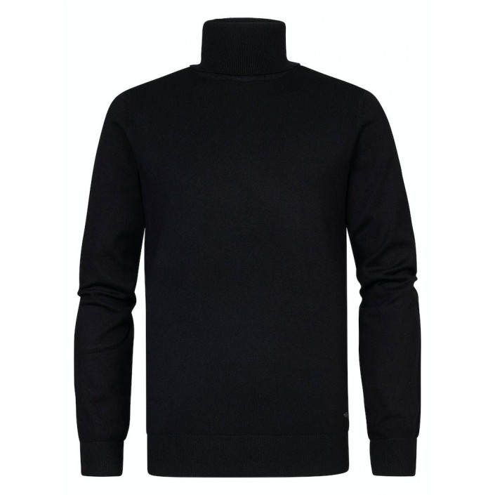 Petrol Industries Boys Knitwear Collar Basic Dark Black | Freewear Boys Knitwear Collar Basic - www.freewear.nl - Freewear