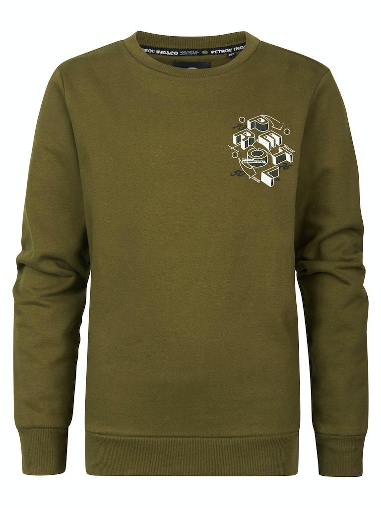 Petrol Industries - Jongens Artwork Sweater - Groen - Maat 176