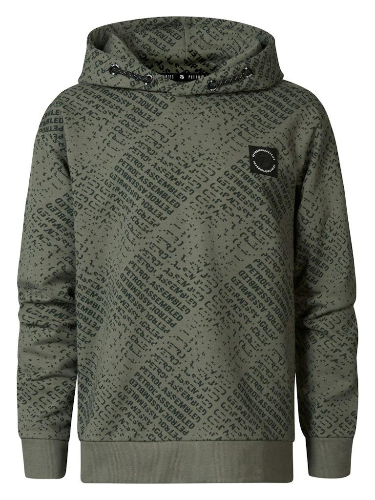 Petrol Industries - Jongens All-over Print Hoodie Shaktoolik - Groen - Maat 140