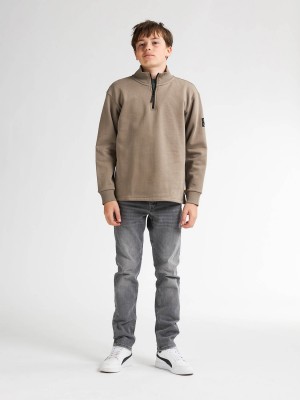 Petrol Industries Boys Sweater Collar Dusty Brown | Freewear Boys Sweater Collar - www.freewear.nl - Freewear
