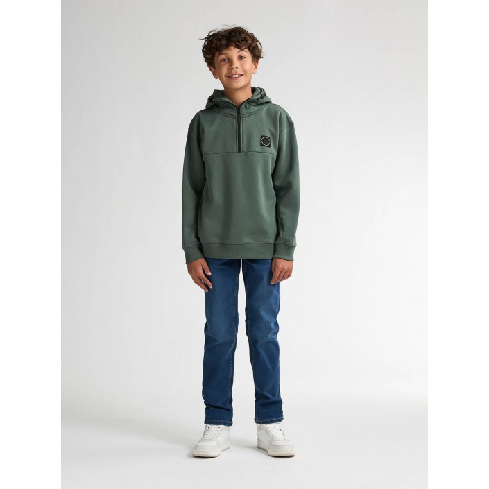 Petrol Industries Boys Sweater Hooded Zip Green Smoke | Freewear Boys Sweater Hooded Zip - www.freewear.nl - Freewear