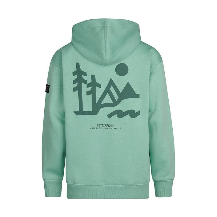 Petrol Industries Boys Sweater Hooded Green Smoke | Freewear Boys Sweater Hooded - www.freewear.nl - Freewear