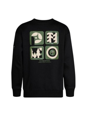 Petrol Industries Boys Sweater Round Neck Print Deep Black | Freewear Boys Sweater Round Neck Print - www.freewear.nl - Freewear