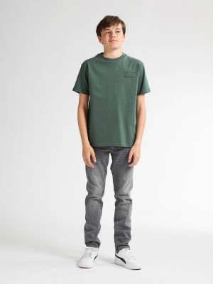 Petrol Industries Boys T-Shirt SS Classic Print Green Smoke | Freewear Boys T-Shirt SS Classic Print - www.freewear.nl - Freewear