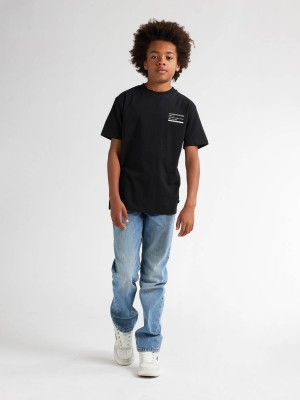 Petrol Industries Boys T-Shirt SS Classic Print Deep Black | Freewear Boys T-Shirt SS Classic Print - www.freewear.nl - Freewear