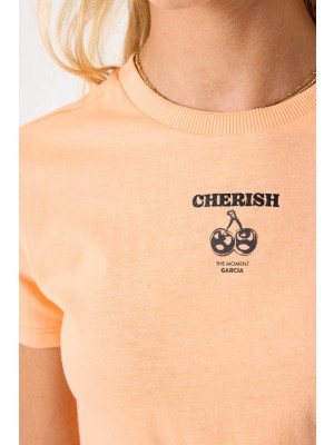 Garcia B52401_girls T-shirt ss 4017-coral kiss | Freewear B52401_girls T-shirt ss - www.freewear.nl - Freewear