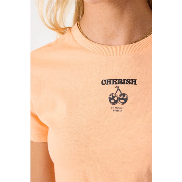 Garcia B52401_girls T-shirt ss 4017-coral kiss | Freewear B52401_girls T-shirt ss - www.freewear.nl - Freewear