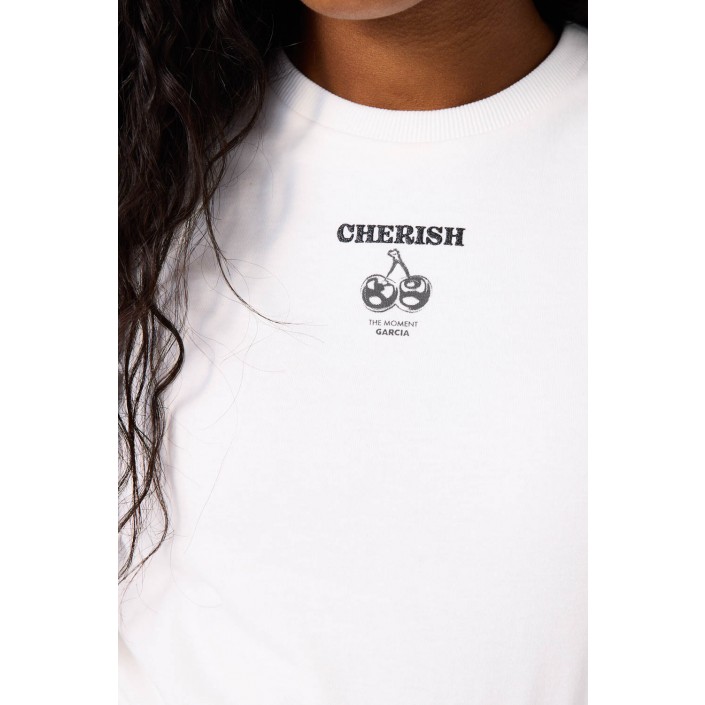 Garcia B52401_girls T-shirt ss 53-off white | Freewear B52401_girls T-shirt ss - www.freewear.nl - Freewear