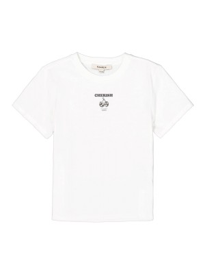 Garcia B52401_girls T-shirt ss 53-off white | Freewear B52401_girls T-shirt ss - www.freewear.nl - Freewear