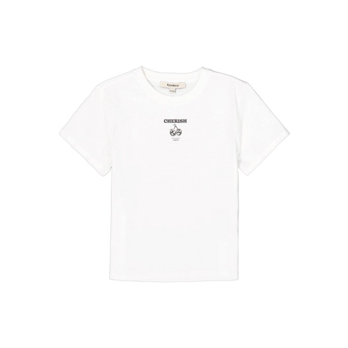 Garcia B52401_girls T-shirt ss 53-off white | Freewear B52401_girls T-shirt ss - www.freewear.nl - Freewear
