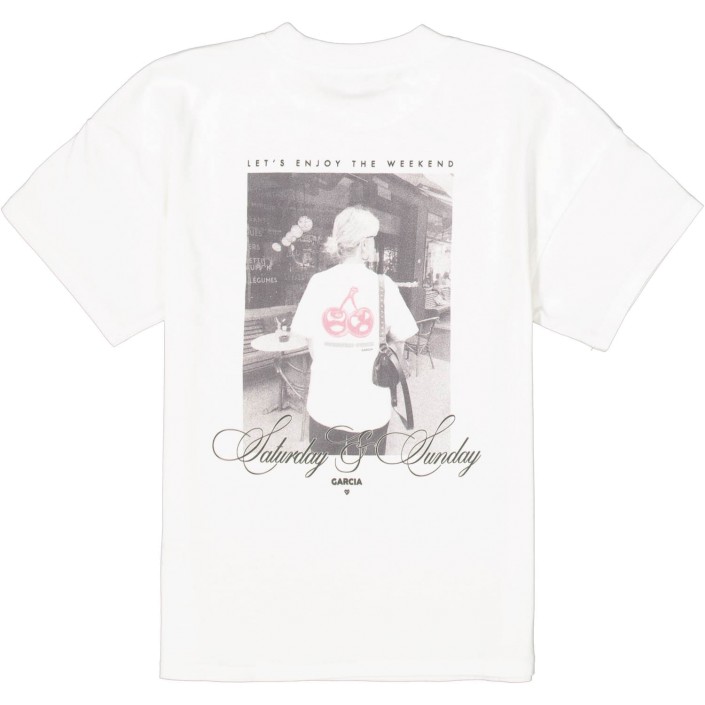 Garcia B52403_girls T-shirt ss 53-off white | Freewear B52403_girls T-shirt ss - www.freewear.nl - Freewear