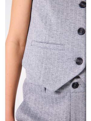 Garcia B52455_girls gilet 123-mid grey melee | Freewear B52455_girls gilet - www.freewear.nl - Freewear