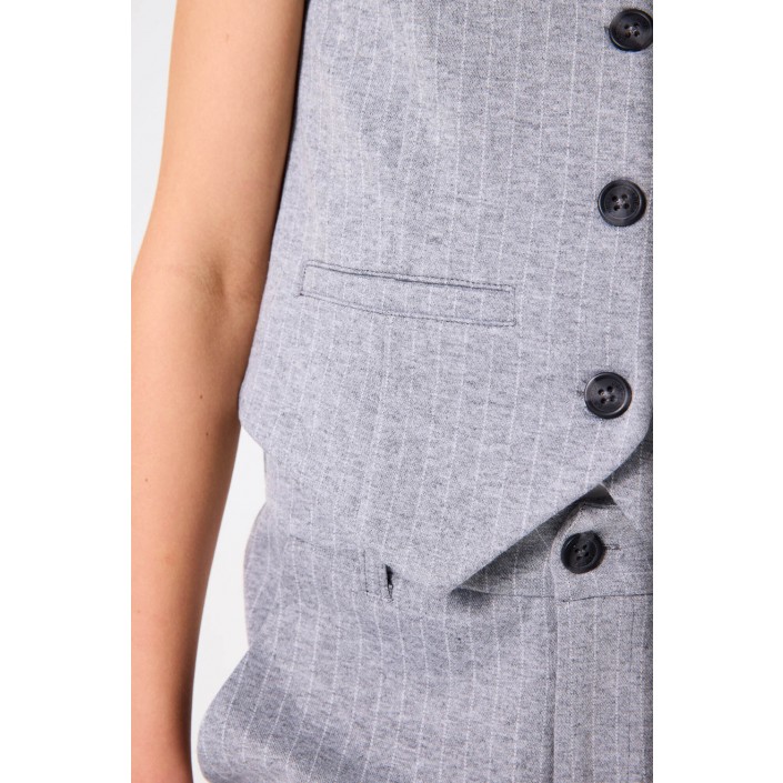 Garcia B52455_girls gilet 123-mid grey melee | Freewear B52455_girls gilet - www.freewear.nl - Freewear