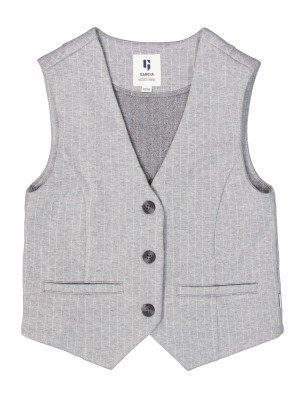 Garcia B52455_girls gilet 123-mid grey melee | Freewear B52455_girls gilet - www.freewear.nl - Freewear