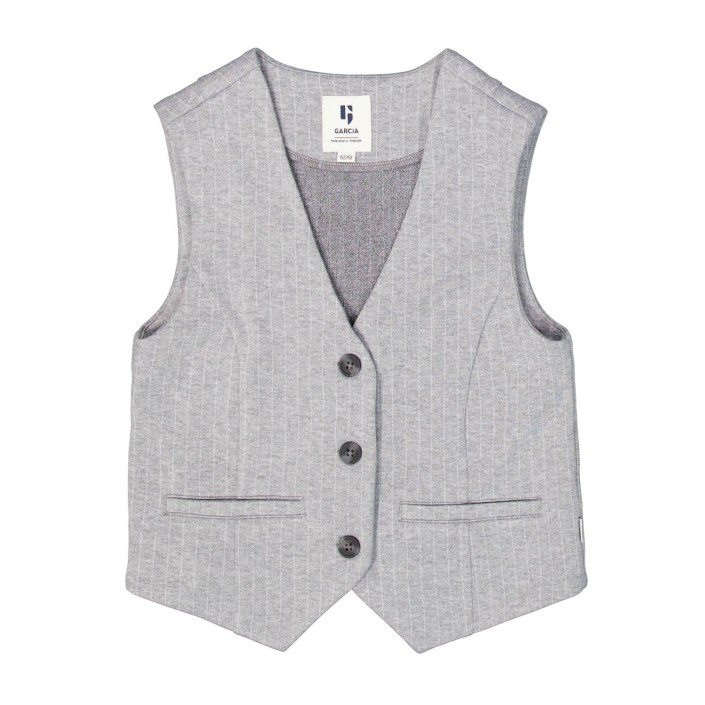 Garcia B52455_girls gilet 123-mid grey melee | Freewear B52455_girls gilet - www.freewear.nl - Freewear