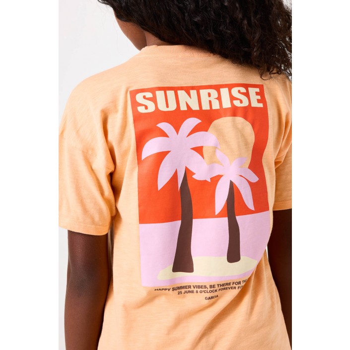Garcia C52606_girls T-shirt ss 4017-coral kiss | Freewear C52606_girls T-shirt ss - www.freewear.nl - Freewear