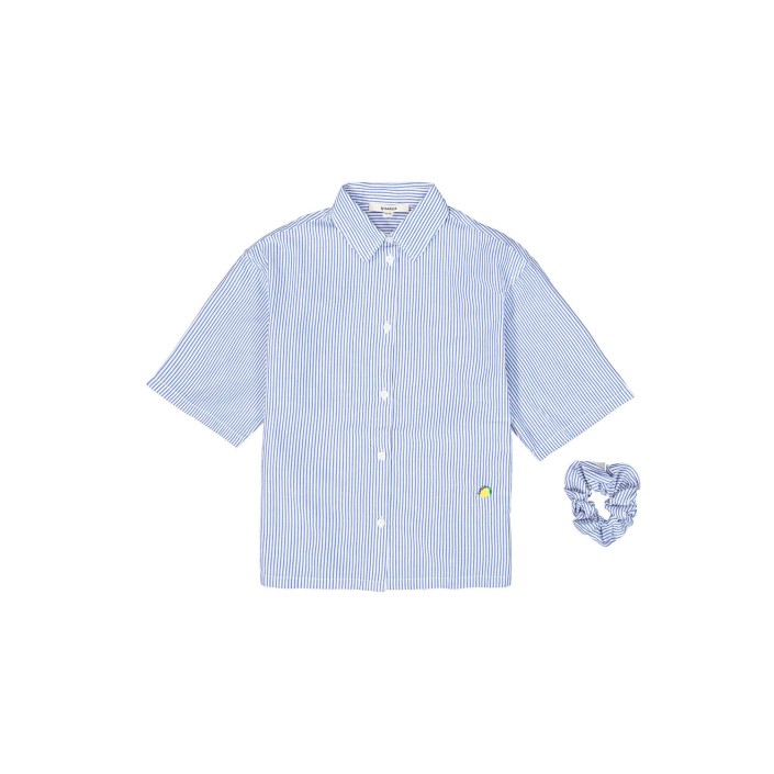 Garcia D52432_girls shirt ss 4434-chambray blue | Freewear D52432_girls shirt ss - www.freewear.nl - Freewear