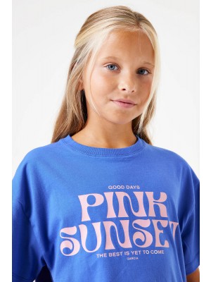Garcia E52605_girls T-shirt ss 7224-hyper blue | Freewear E52605_girls T-shirt ss - www.freewear.nl - Freewear