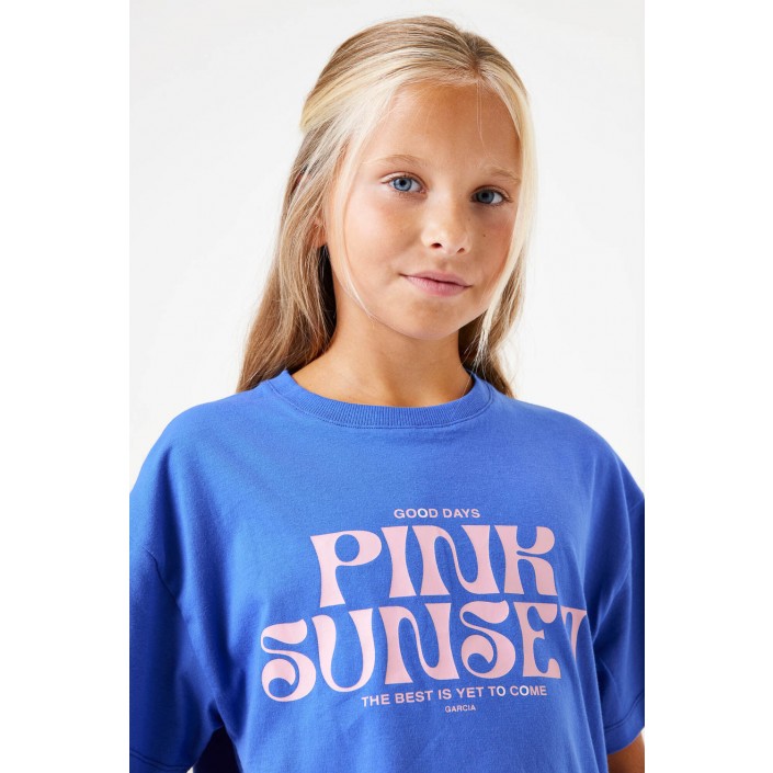 Garcia E52605_girls T-shirt ss 7224-hyper blue | Freewear E52605_girls T-shirt ss - www.freewear.nl - Freewear