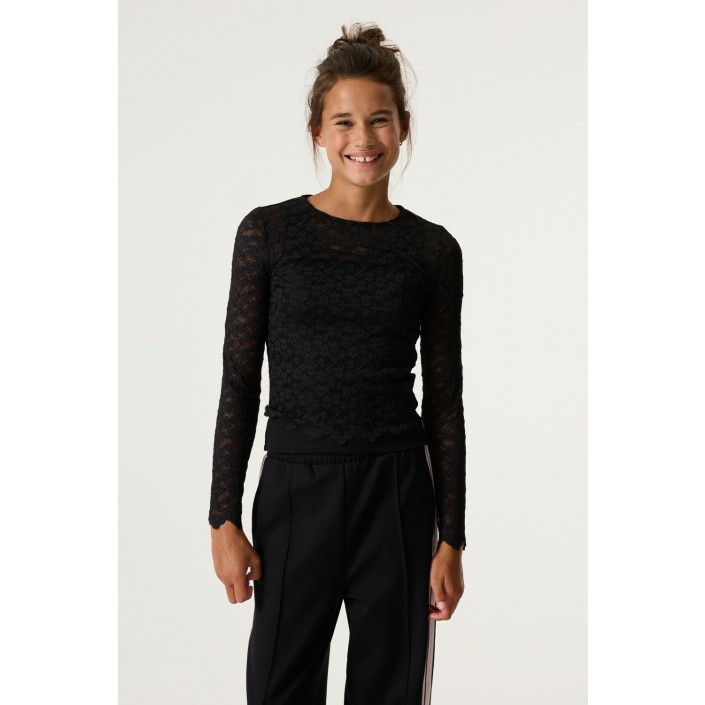 Garcia GE52003_girls T-shirt ls 1755-off black | Freewear GE52003_girls T-shirt ls - www.freewear.nl - Freewear