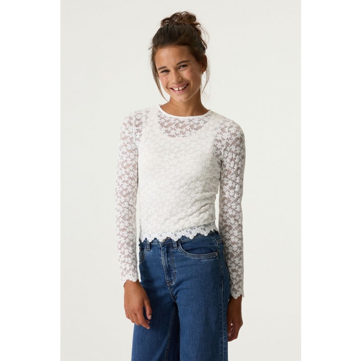 Garcia GE52003_girls T-shirt ls 53-off white | Freewear GE52003_girls T-shirt ls - www.freewear.nl - Freewear