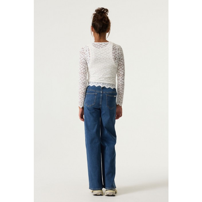 Garcia GE52003_girls T-shirt ls 53-off white | Freewear GE52003_girls T-shirt ls - www.freewear.nl - Freewear